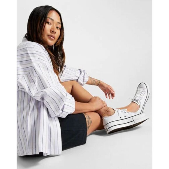 Converse Chuck Taylor All Star Lift Platform Canvas Sneakers White Size 8 Womens - Picture 12 of 13